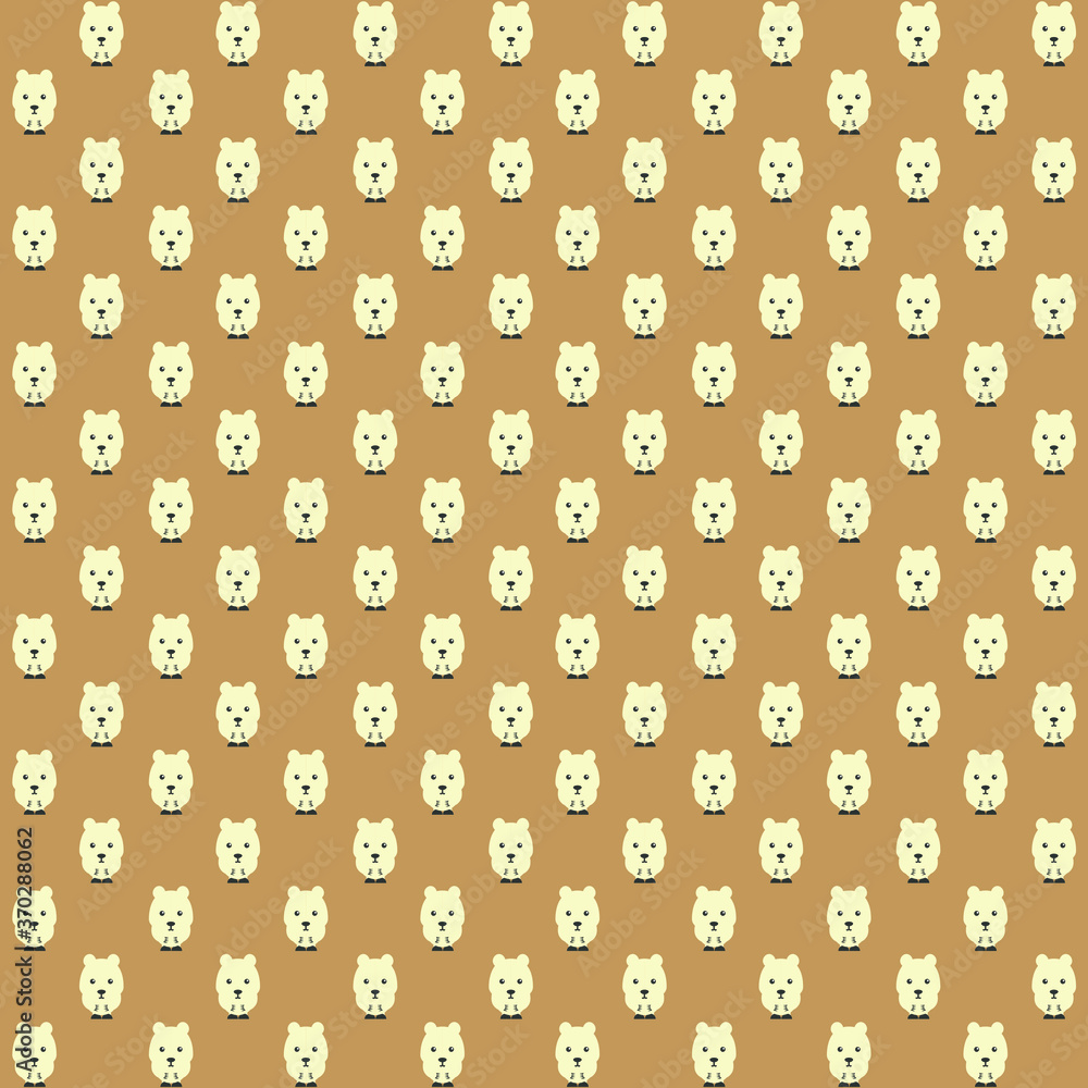 White polar bear with brown background repeat pattern White polar bear with brown background repeat pattern