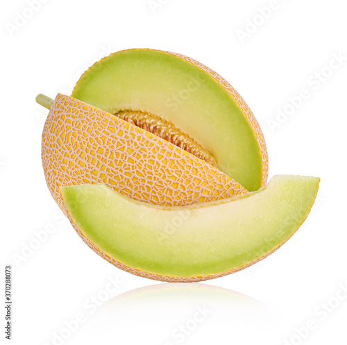 cantaloupe melon on white background