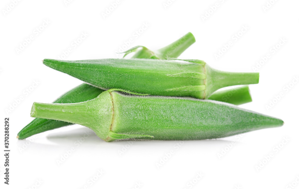 Okra isolate on white background. Okra isolate on white background.