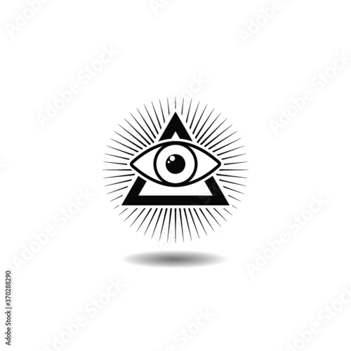 All seeing eye icon with shadow