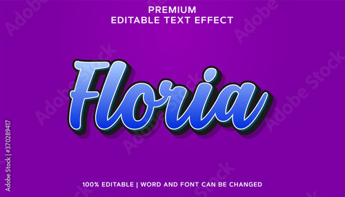 Floria Premium Blue Editable Font Text Effect