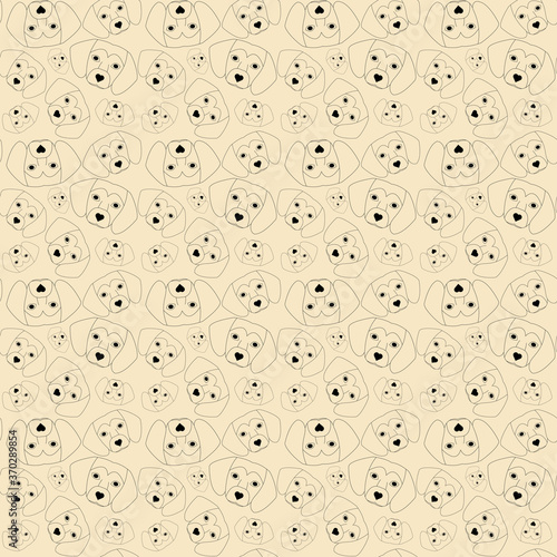 A beagle dog face seamless pattern background image.