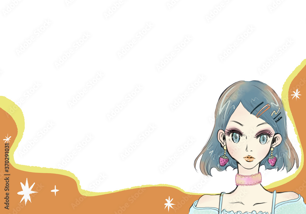 レトロポップな女の子フレーム Stock イラスト Adobe Stock レトロポップな女の子フレーム Stock イラスト Adobe Stock