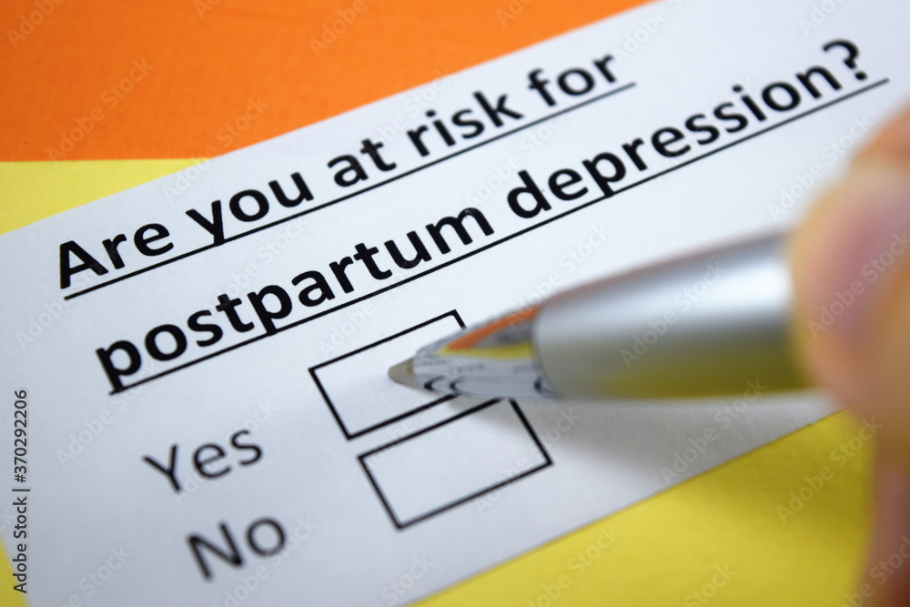 A person is answering question about postpartum depression.