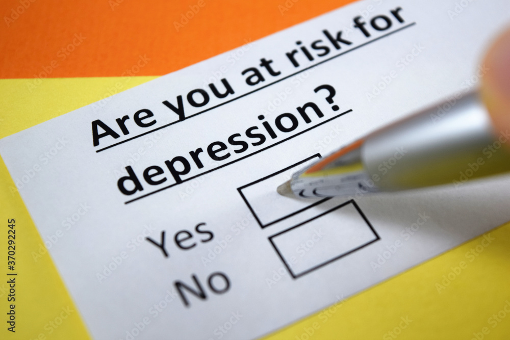 A person is answering question about depression. A person is answering question about depression.