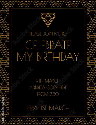 Art Deco Elegant 1920s Invitation Design