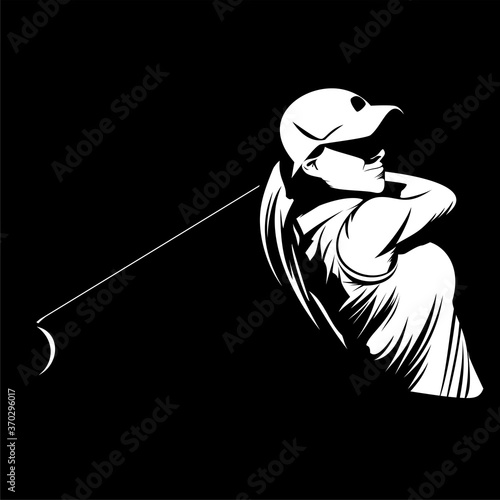 golf player icon logo illustration vector