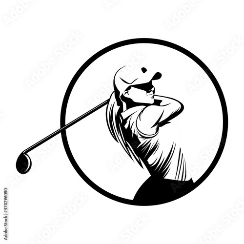 golf player icon logo illustration vector
