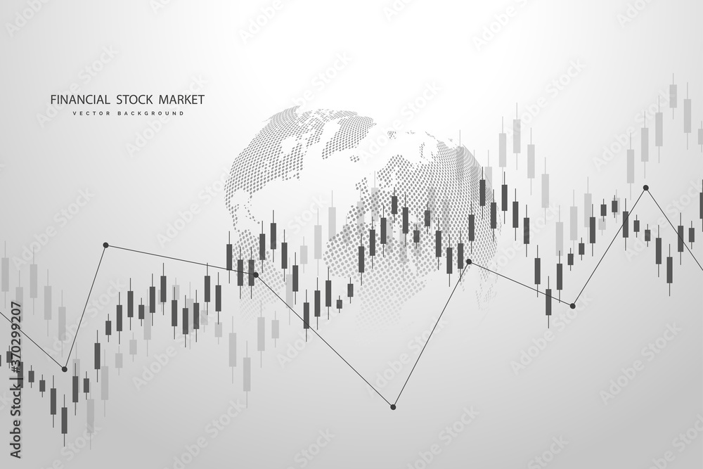 Stock market graph or forex trading chart for business and financial concepts, reports and investment . Vector illustration