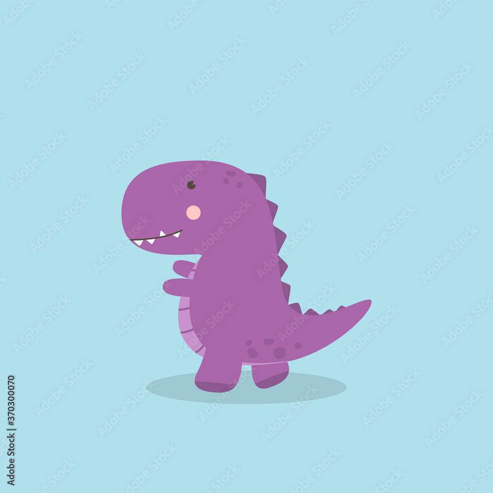Dinosaur cartoon character. Cute little Dinosaur T-Rex monster vector  illustration for kids, children's book, fairy tales, covers, baby shower  invitation, card or party flag. Stock Vector | Adobe Stock