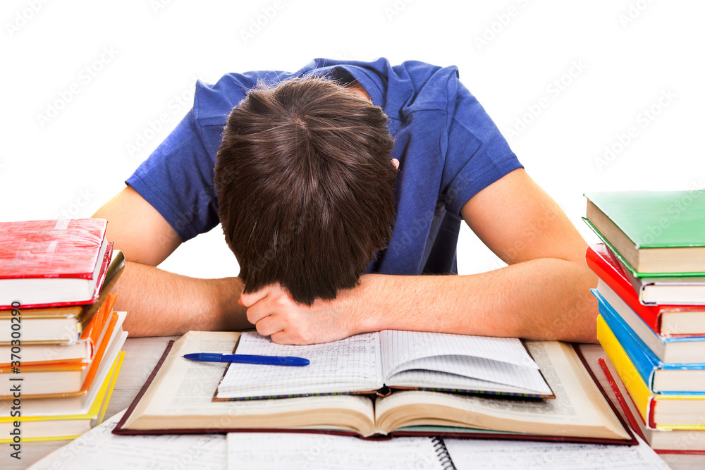 Tired Student sleeping Tired Student sleeping