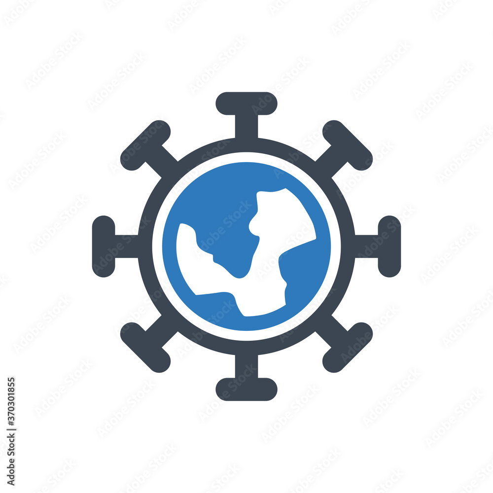 Global pandemic virus icon ( vector illustration ) Global pandemic virus icon ( vector illustration )