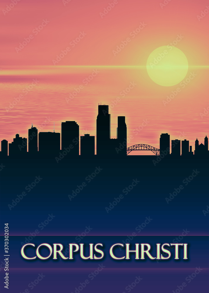 Corpus Christi City Skyline