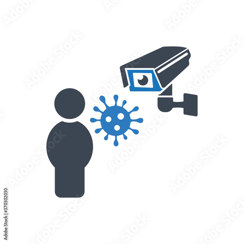 Corona patient observation icon ( vector illustration )