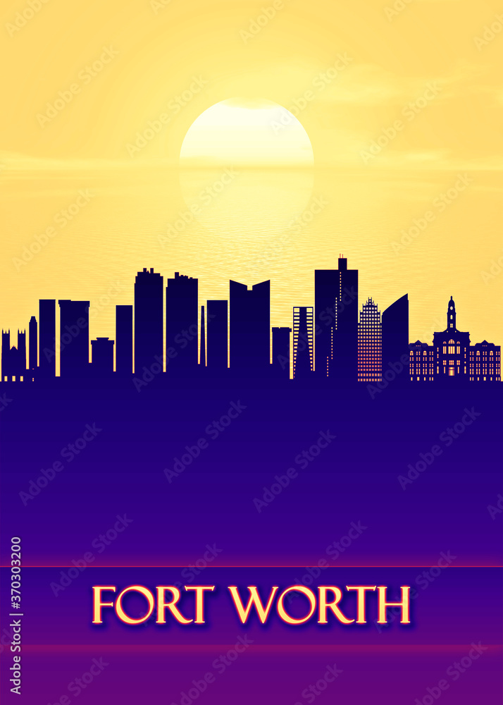 Fort Worth City Skyline