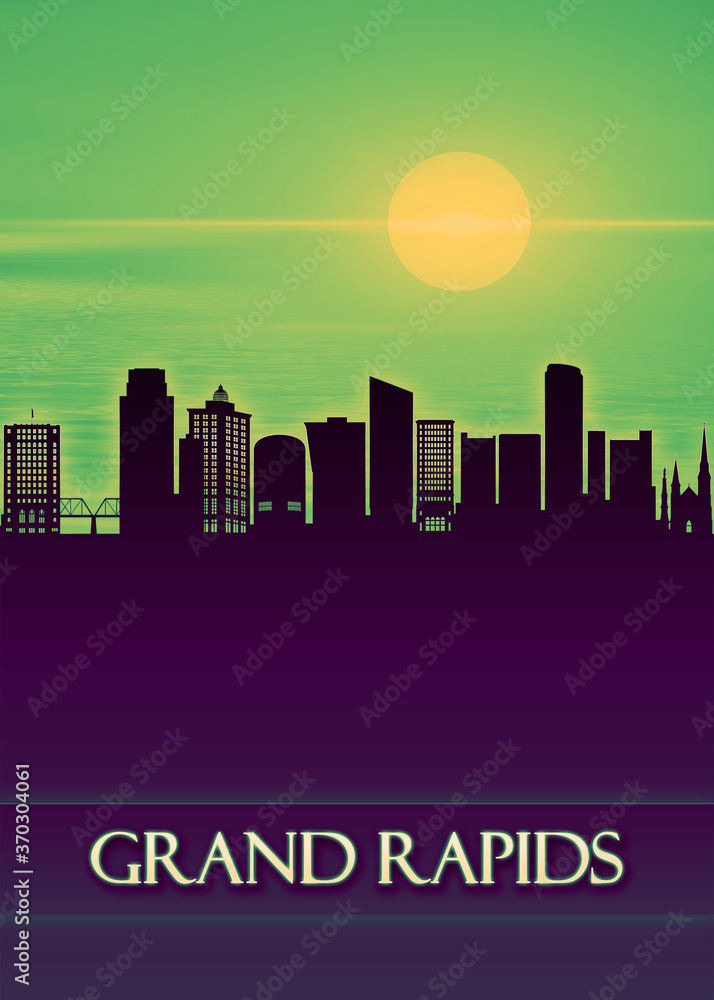 Grand Rapids City Skyline