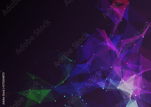 Abstract background with a low poly network communications design