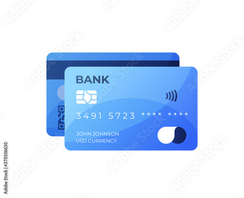 Credit card icon. Money, finance, business icons set isolated. Flat style vector illustration. Signs and symbols. Modern simple style.