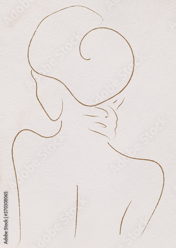 Woman lines Minimalism , back draw girl 