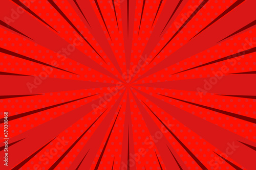 Abstract Red Comic Zoom Background With Halftone Vector