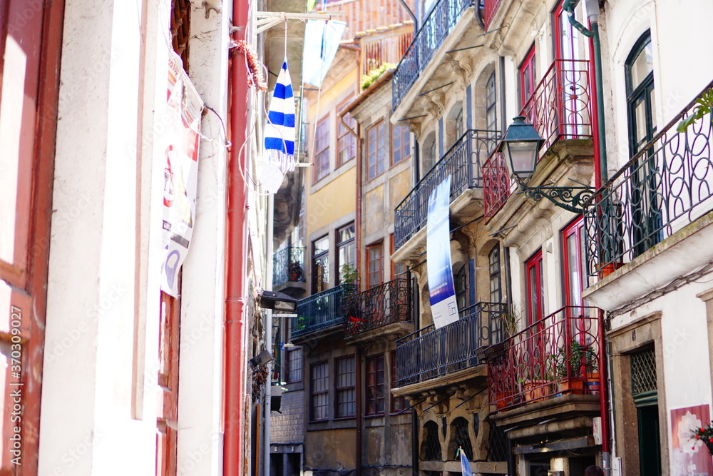 Portugal, beautiful historic cityscape in the street of Porto