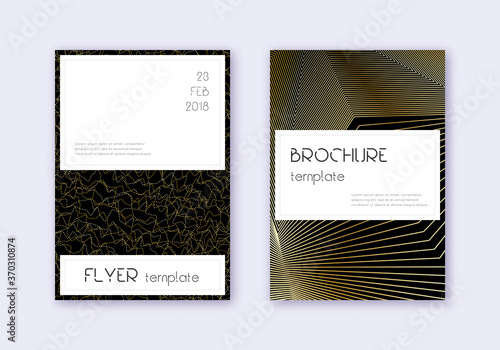 Stylish cover design template set. Gold abstract l