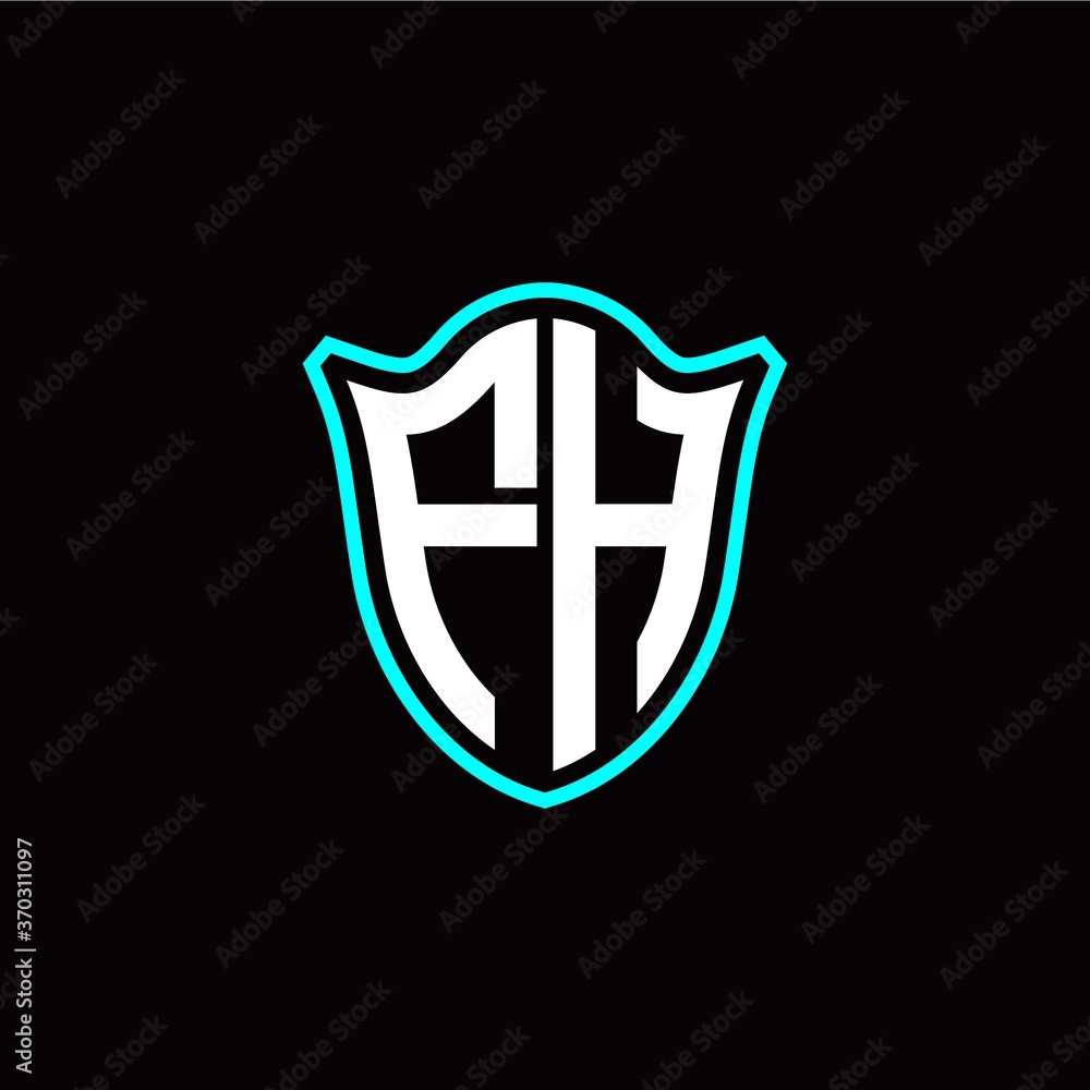 F H initials monogram logo shield designs modern F H initials monogram logo shield designs modern