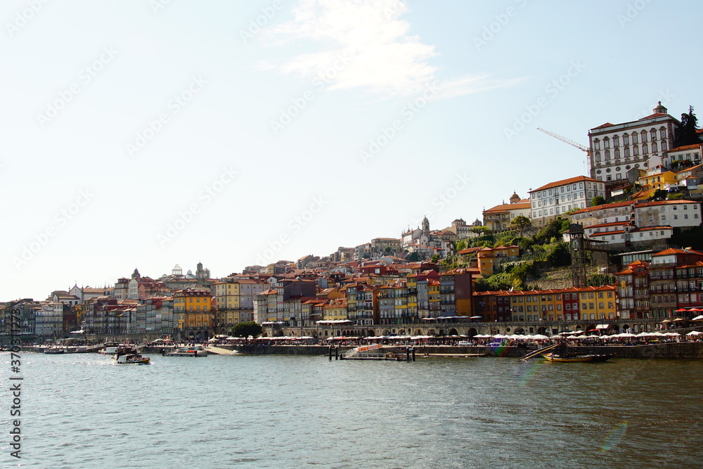 Portugal, beautiful colorful cityscape in the street of Porto