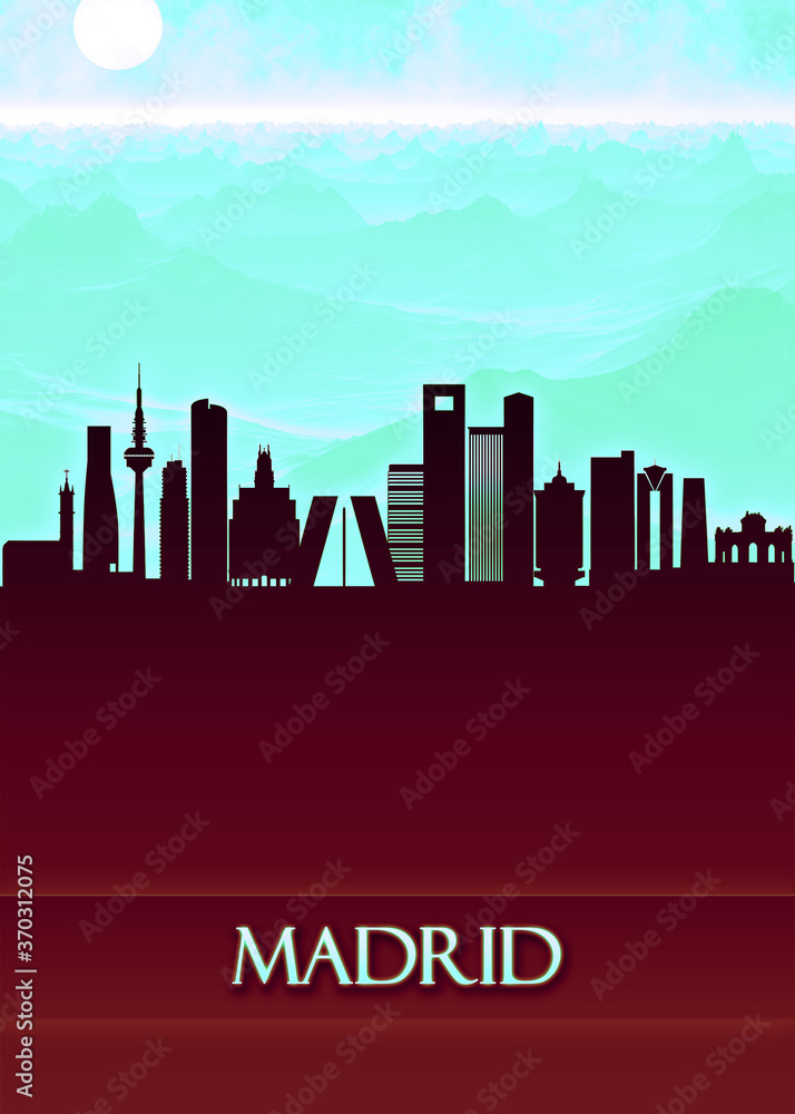 Madrid City Skyline