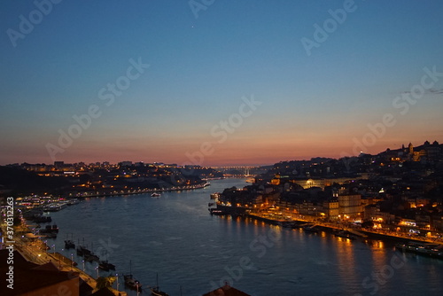 Portugal  beautiful sunset cityscape of Porto