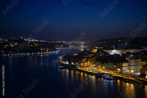 Portugal, beautiful night cityscape of Porto