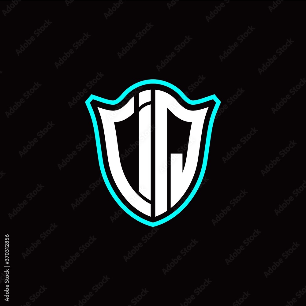 I Q initials monogram logo shield designs modern I Q initials monogram logo shield designs modern