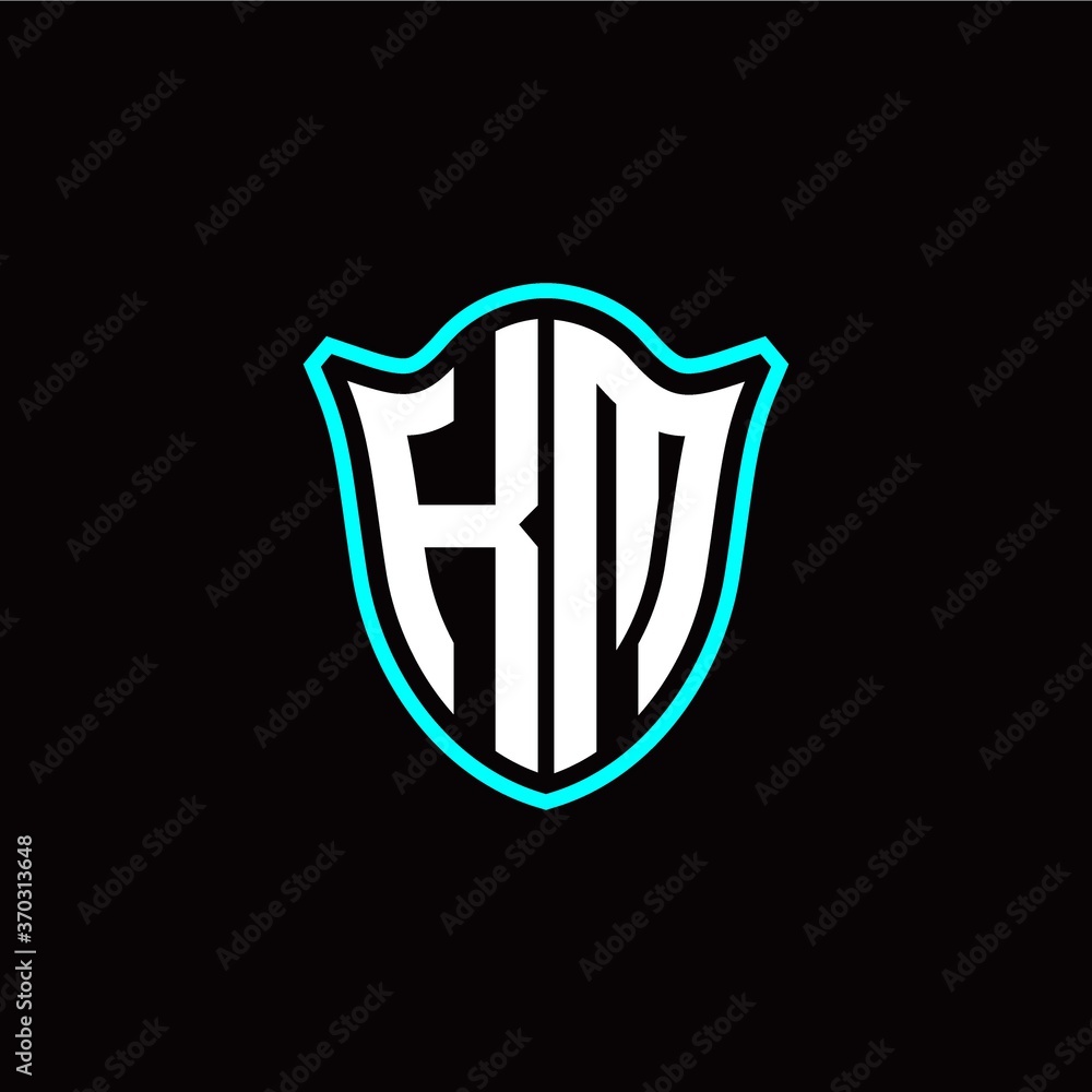 K M initials monogram logo shield designs modern K M initials monogram logo shield designs modern