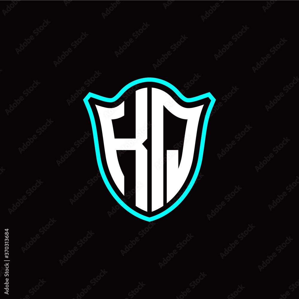 K Q initials monogram logo shield designs modern K Q initials monogram logo shield designs modern