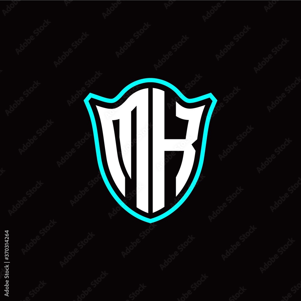 M K initials monogram logo shield designs modern