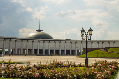 Victory Museum in Moscow Russia on a cloudy summer day and space for copying