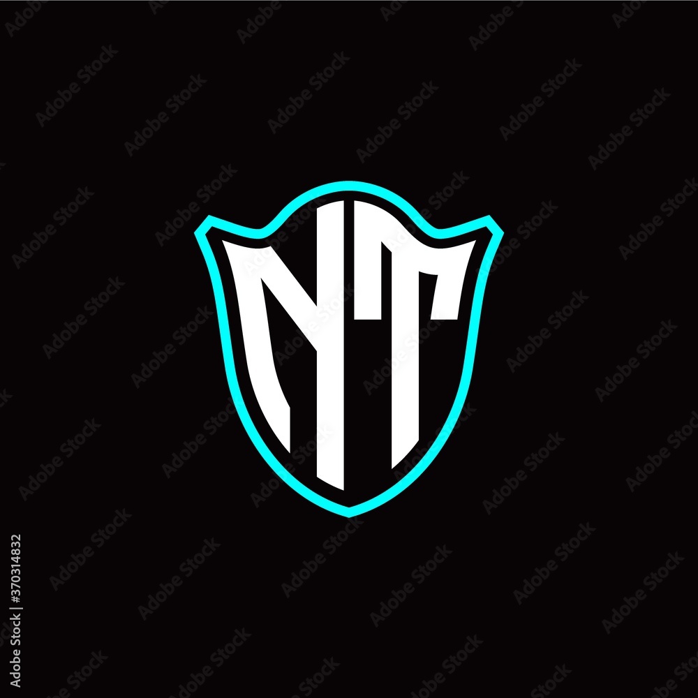 N T initials monogram logo shield designs modern N T initials monogram logo shield designs modern