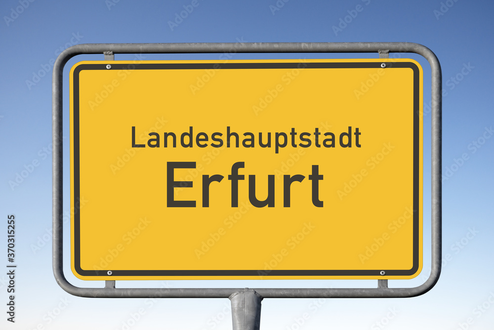 Ortstafel, Landeshauptstadt, Erfurt, (Symbolbild)