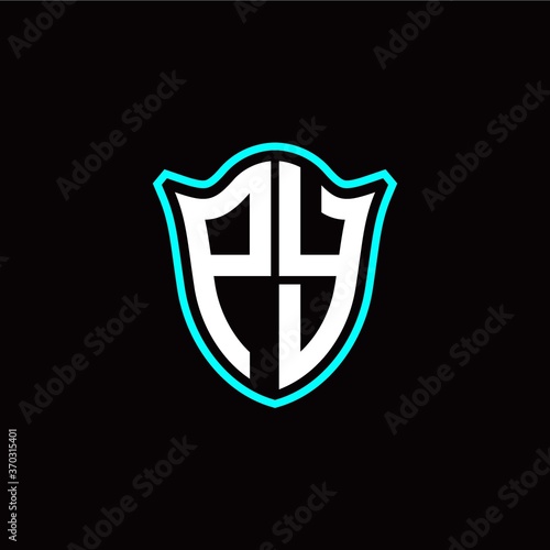 Free Download P Y initials monogram logo shield designs modern - GFXLoad