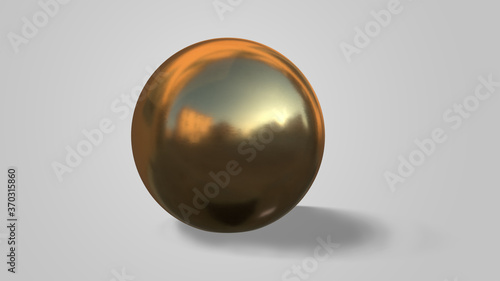 3d render Golden Sphere isolated on white background