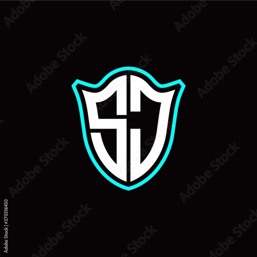 Free Download S J initials monogram logo shield designs modern - GFXLoad