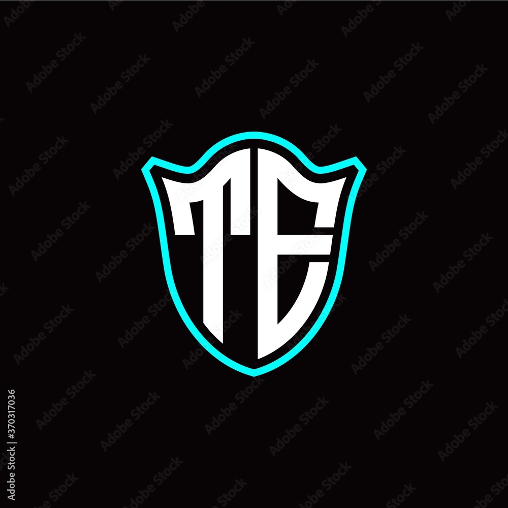 T E initials monogram logo shield designs modern T E initials monogram logo shield designs modern