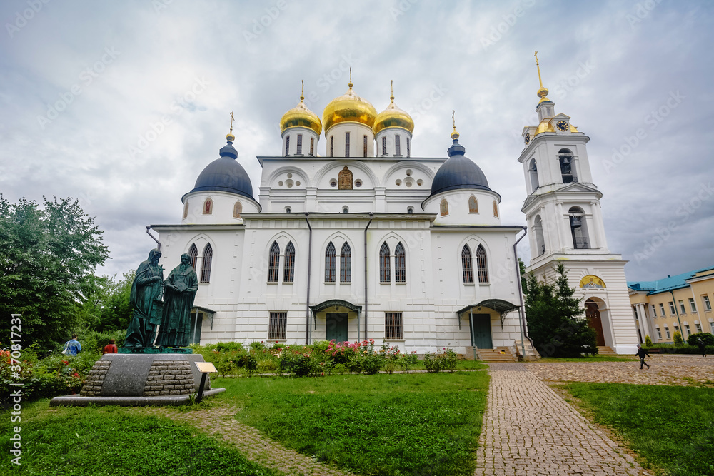 Uspensky Cathedral in the museum reserve Dmitrov Kremlin in Dmitrov, Russia. Attractions of the town.