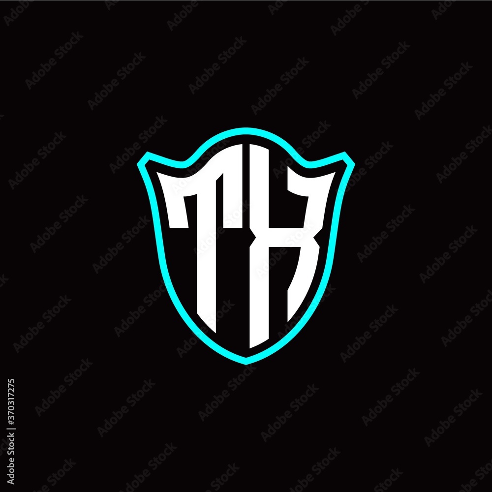 T X initials monogram logo shield designs modern T X initials monogram logo shield designs modern