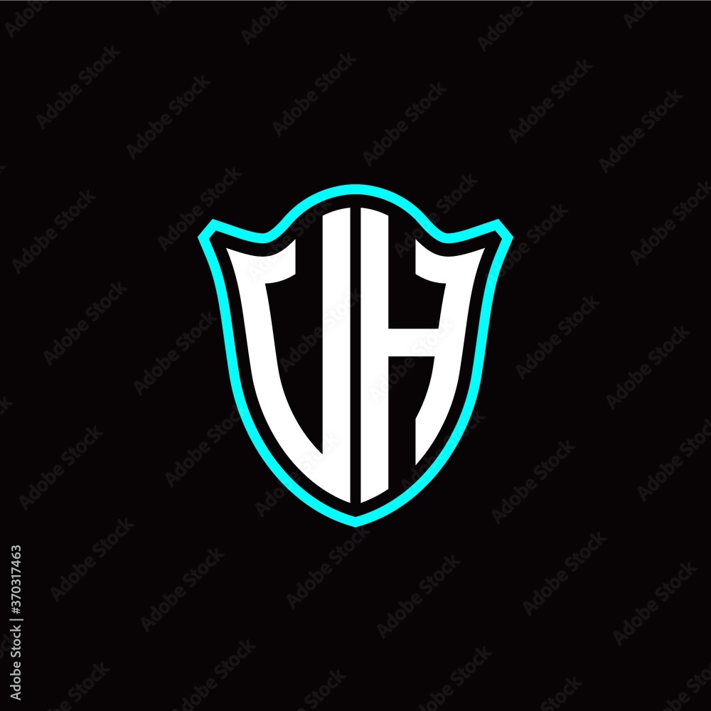 V H initials monogram logo shield designs modern V H initials monogram logo shield designs modern