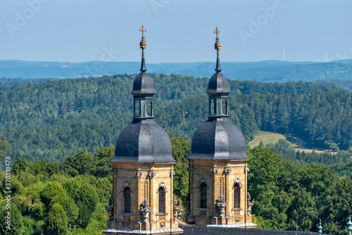 Der Zwillingsturm der Wallfahrtsbasilika Gößweinstein