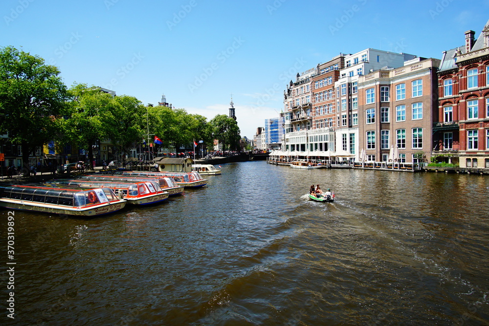 Europe, beautiful cityscape of Amsterdam
