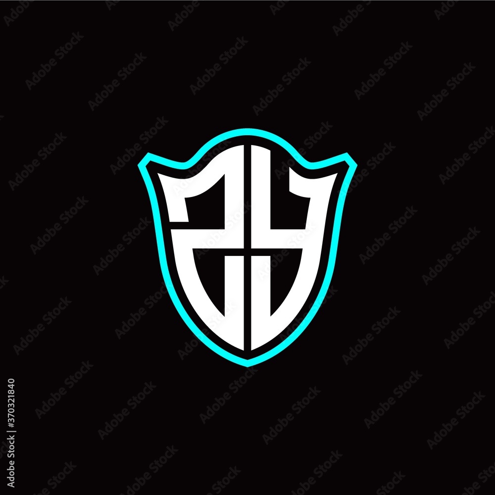 Z Y initials monogram logo shield designs modern Z Y initials monogram logo shield designs modern