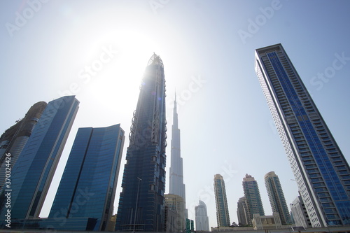 Tall buildings   view of Dubai  UAE