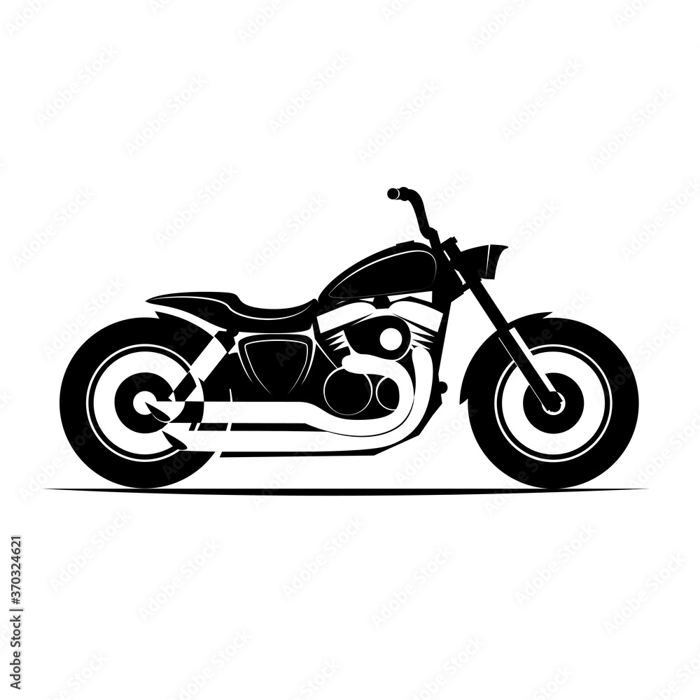 Fototapeta premium motorcycle. Emblem of biker club. Vintage style. Monochrome design.
